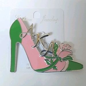 AkA Sorority Large Shoe Brooch